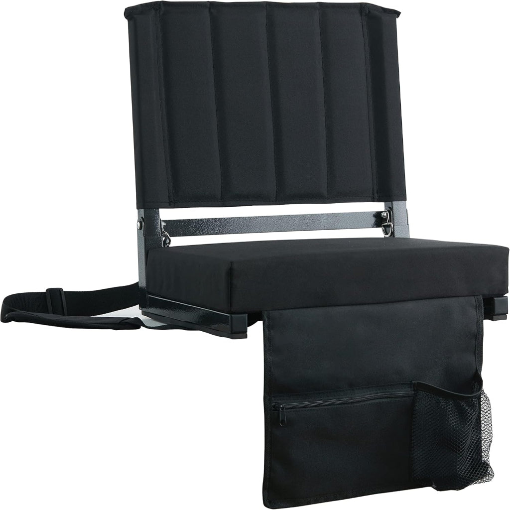 مقعد مدرجات قابل للطي ومحمول — وسادة مبطنة ومسند ظهر مدمج
