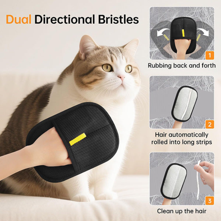 StaticLuxe Electrostatic Cat Hair Remover Gloves — Quick Fur Cleanup