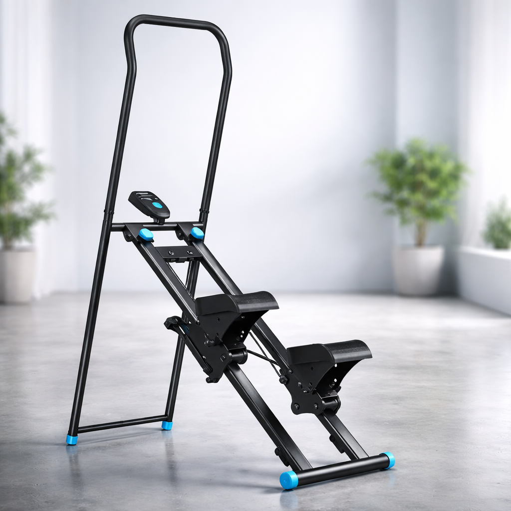 Stepper grimpeur d’escaliers pliable en acier — Format compact, se plie à plat, inclinaison manuelle