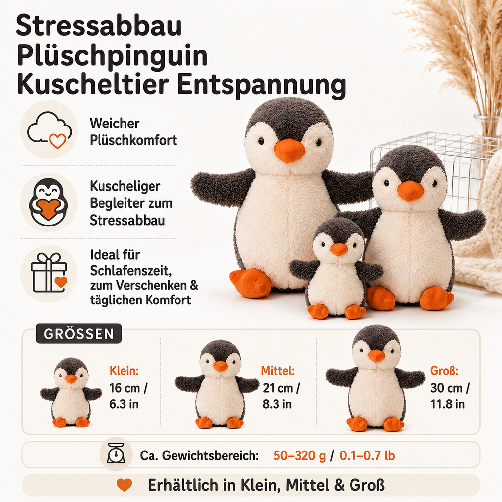 ふわふわペンギンのぬいぐるみ - やわらかなストレス解消パートナー