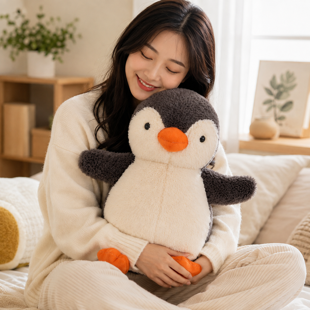 ふわふわペンギンのぬいぐるみ - やわらかなストレス解消パートナー