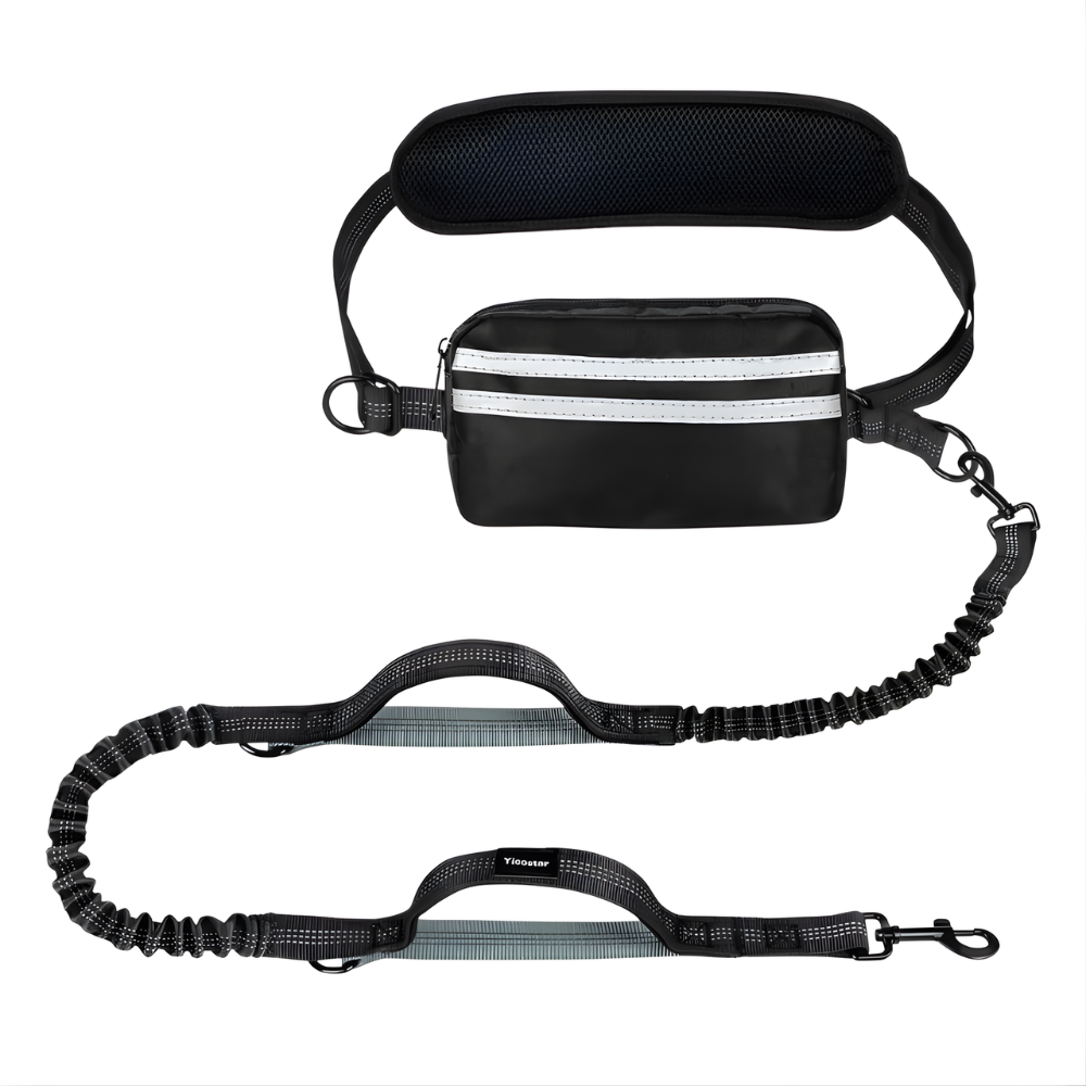 StrideLink Adjustable Hands-Free Bungee Dog Leash with Waist Belt