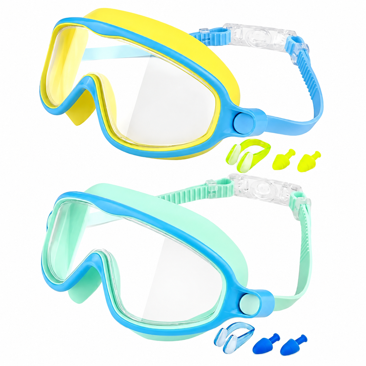 Kids Swimming Goggle Set — Diving Eyewear, Nose Clip & Ear Plugs