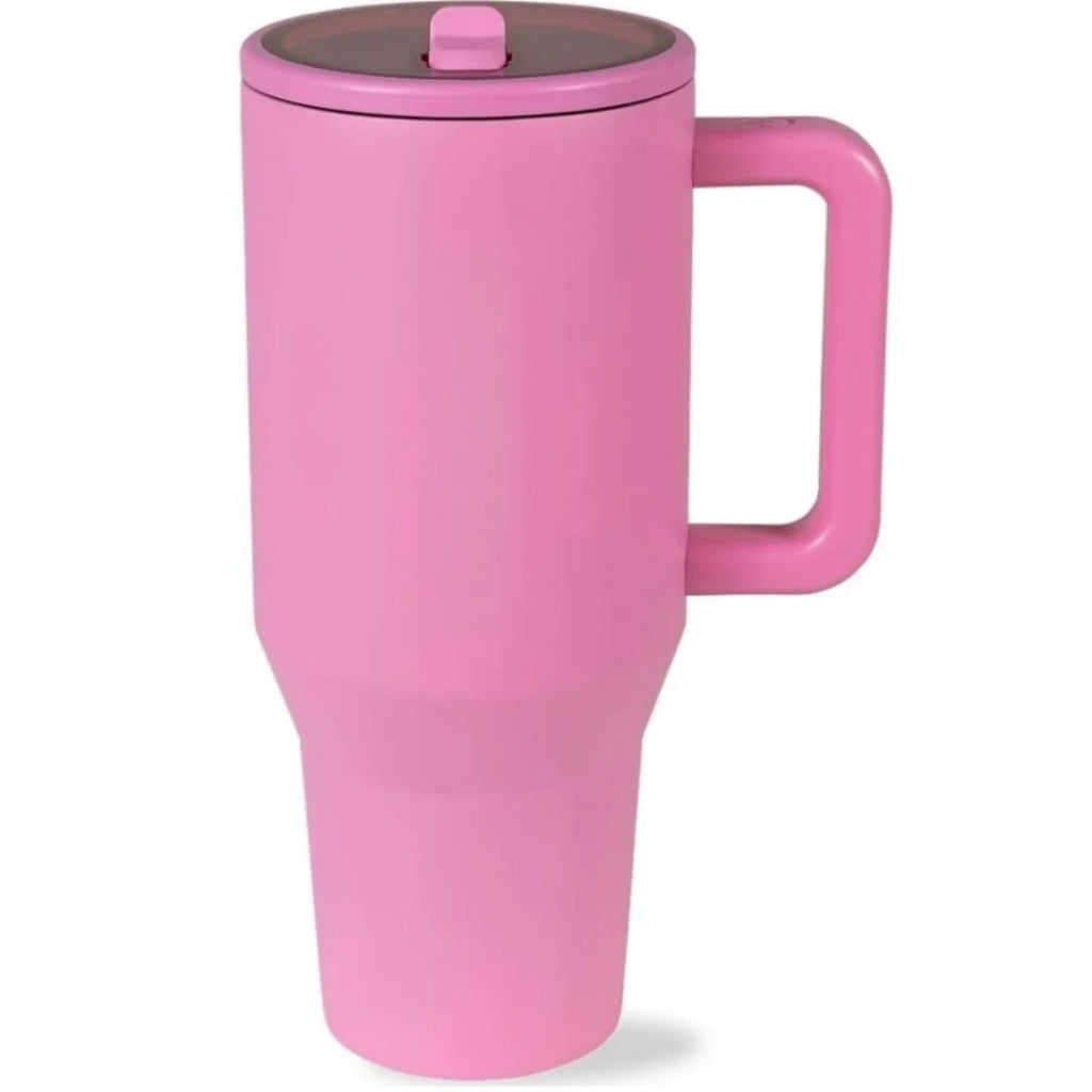 Insulated Cooling Tumbler — Built-In Sip Tube and Carry Grip