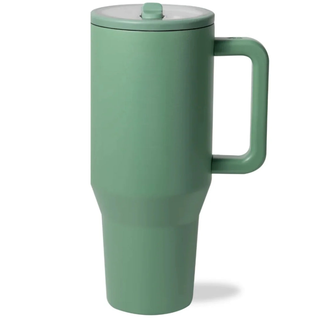 Insulated Cooling Tumbler — Built-In Sip Tube and Carry Grip
