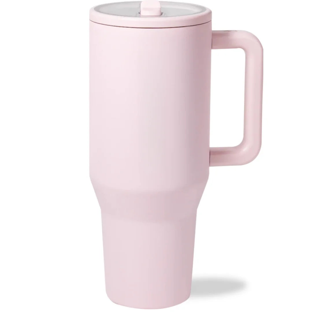 Insulated Cooling Tumbler — Built-In Sip Tube and Carry Grip
