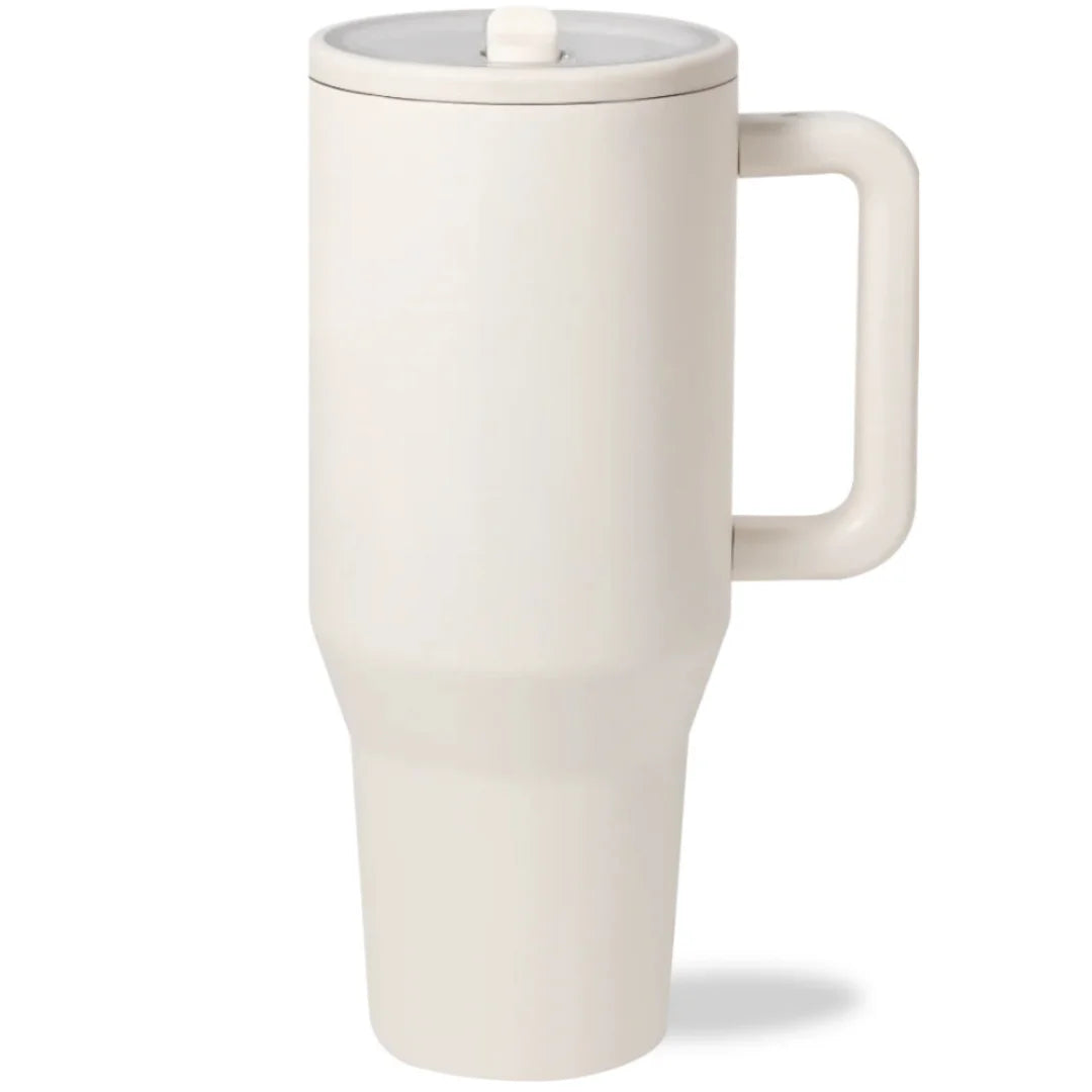 Insulated Cooling Tumbler — Built-In Sip Tube and Carry Grip