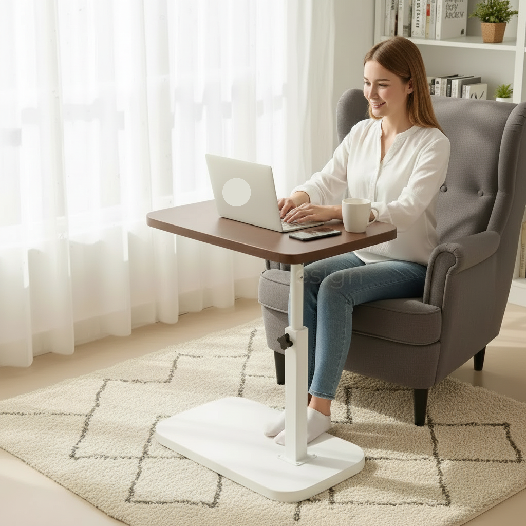 Rechthoekige multifunctionele tafel — 120 x 80 x 75 cm, aanpasbaar tafelblad