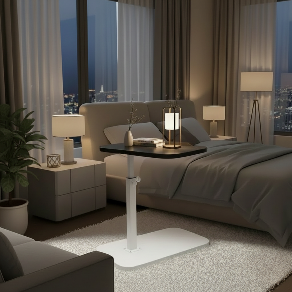 Rechthoekige multifunctionele tafel — 120 x 80 x 75 cm, aanpasbaar tafelblad
