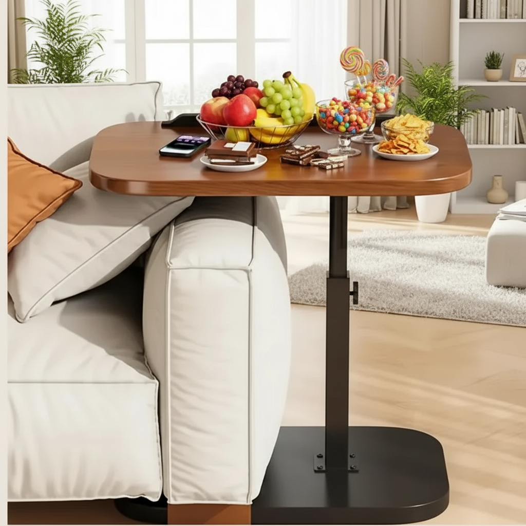 Rechthoekige multifunctionele tafel — 120 x 80 x 75 cm, aanpasbaar tafelblad