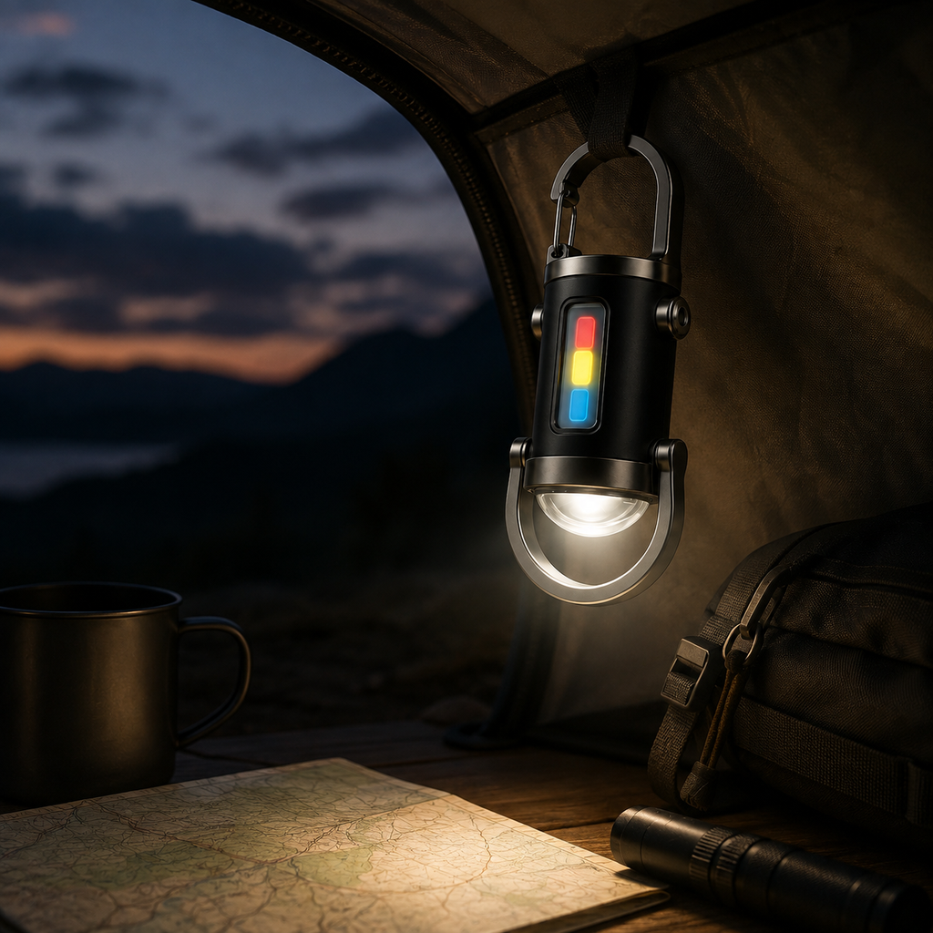 Lampe torche LED rechargeable - Mode stroboscopique et mousqueton