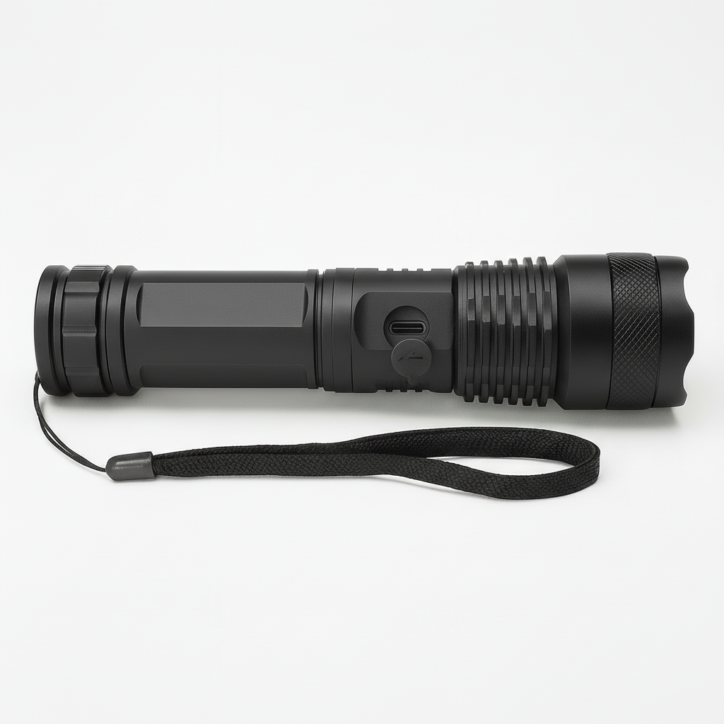 Rechargeable LED Flashlight — Aluminum Body, Ultra-Bright, XHP50 Diode