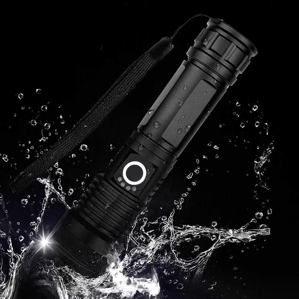 Rechargeable LED Flashlight — Aluminum Body, Ultra-Bright, XHP50 Diode