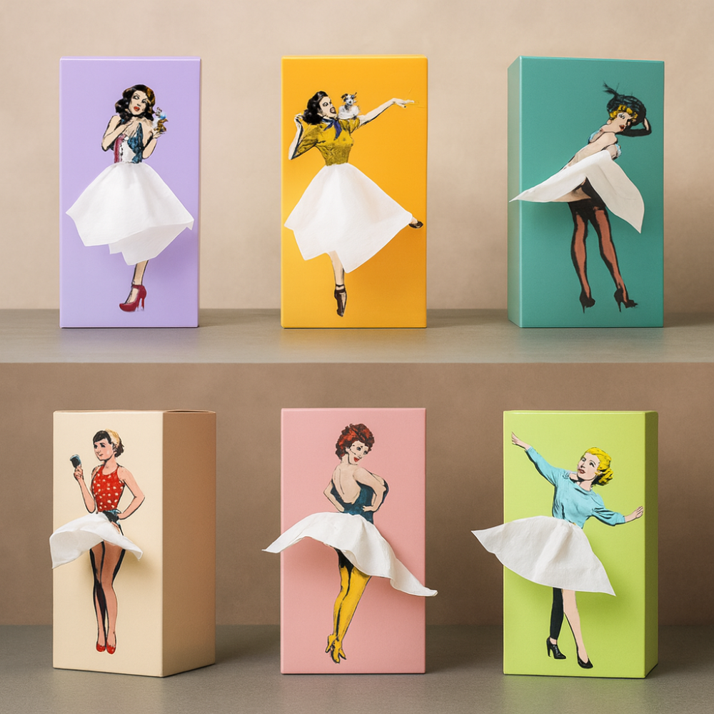 Decorative Design Figurine Tissue Box Cover and Storage Holder