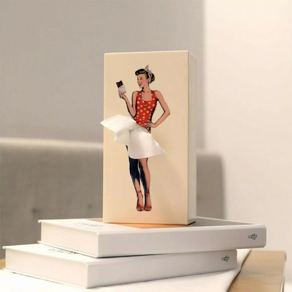 Decorative Design Figurine Tissue Box Cover and Storage Holder