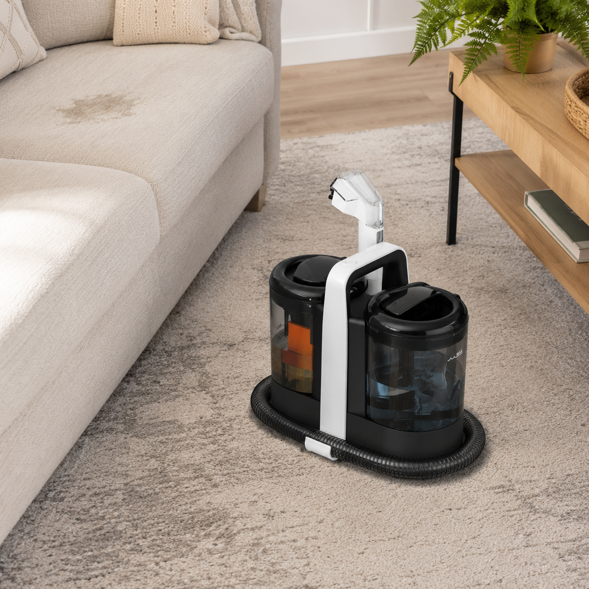 Nettoyeur compact de taches pour tapis et tissus d’ameublement, idéal pour canapés et tapis