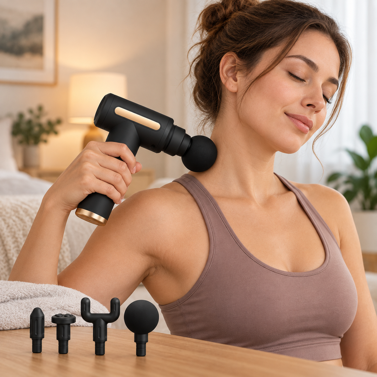 Hiljainen kannettava hierontapyssy — syvä lihasten rentoutus ja palautuminen
