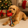 TinselTug 6-Pack Holiday Rope Plush Chew & Tug Dog Toys