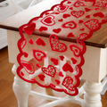 Heart Motif Lace Table Runner – 33 x 183 Cm Accent Piece