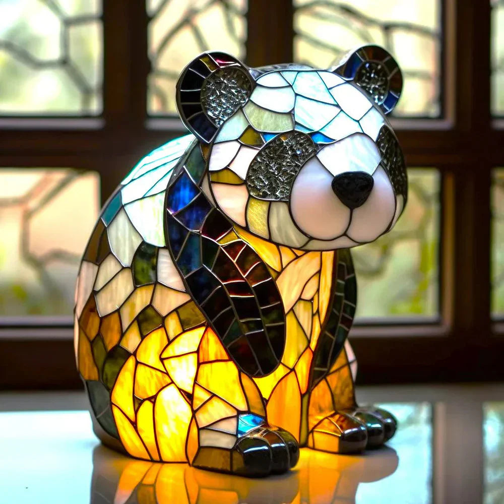 Handcrafted Stained Glass Table Lamp — Animal Motif Decorative Art Light