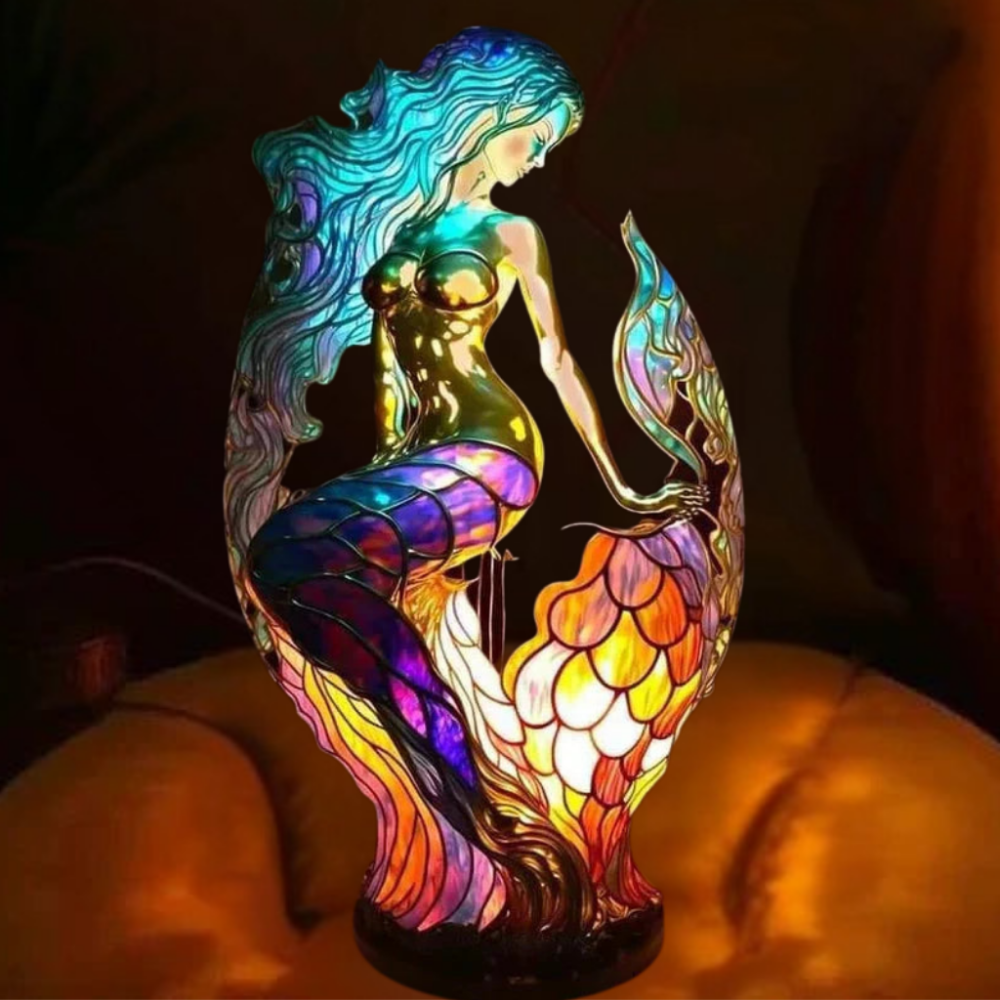 Handcrafted Stained Glass Table Lamp — Animal Motif Decorative Art Light