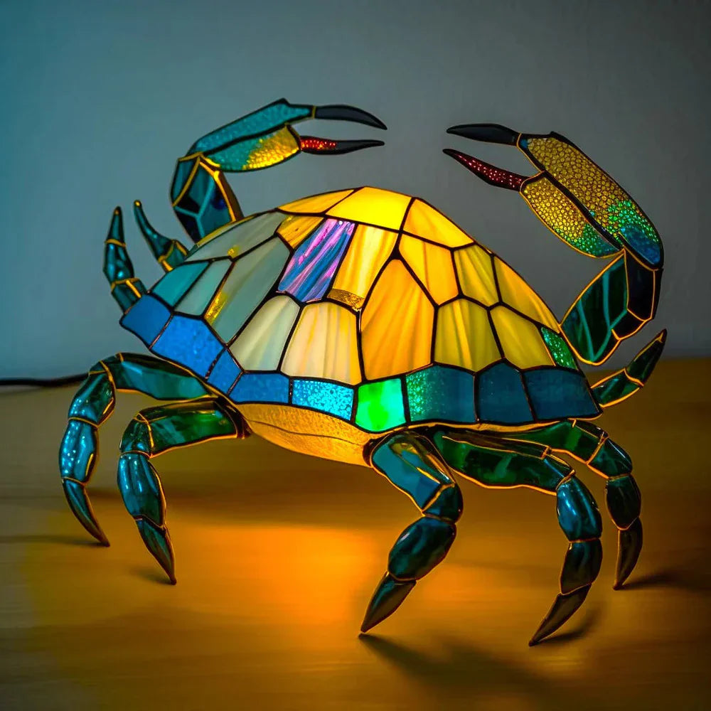 Handcrafted Stained Glass Table Lamp — Animal Motif Decorative Art Light