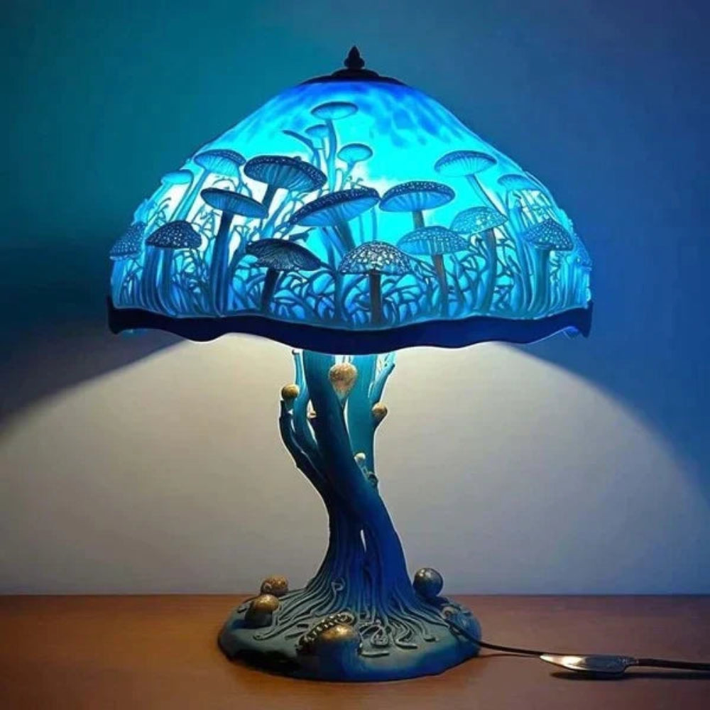 Mushroom Design Table Lamp — Glass Mosaic LED Decorative Light