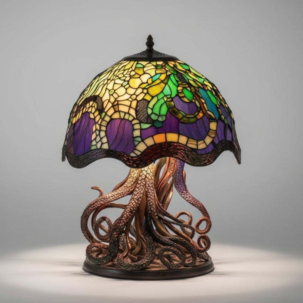 Mushroom Design Table Lamp — Glass Mosaic LED Decorative Light