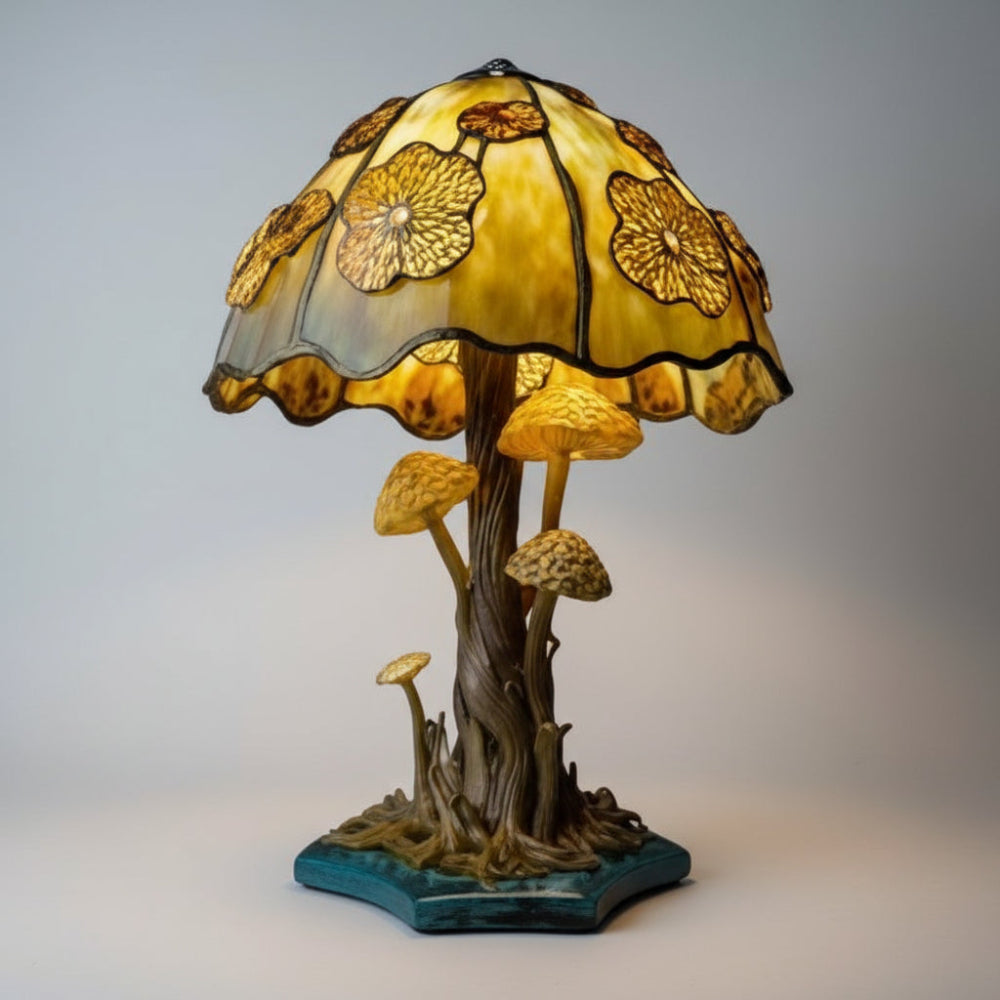 Mushroom Design Table Lamp — Glass Mosaic LED Decorative Light