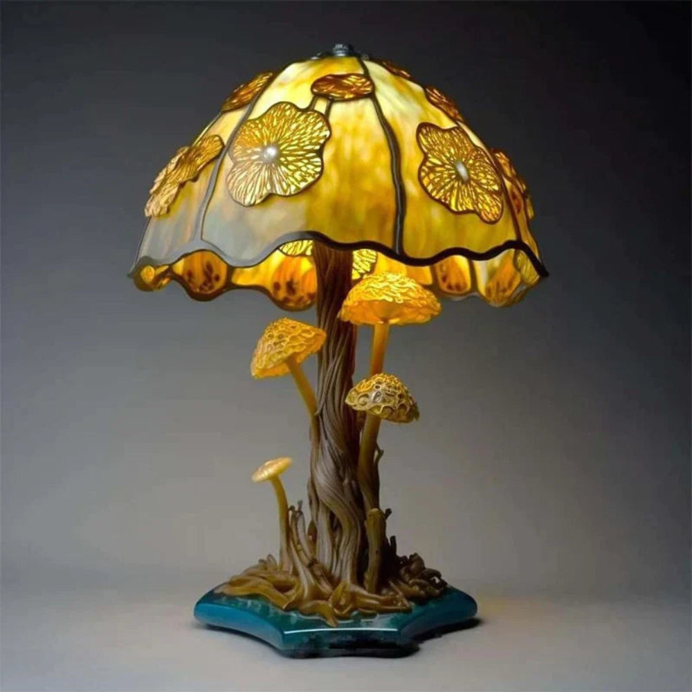 Mushroom Design Table Lamp — Glass Mosaic LED Decorative Light