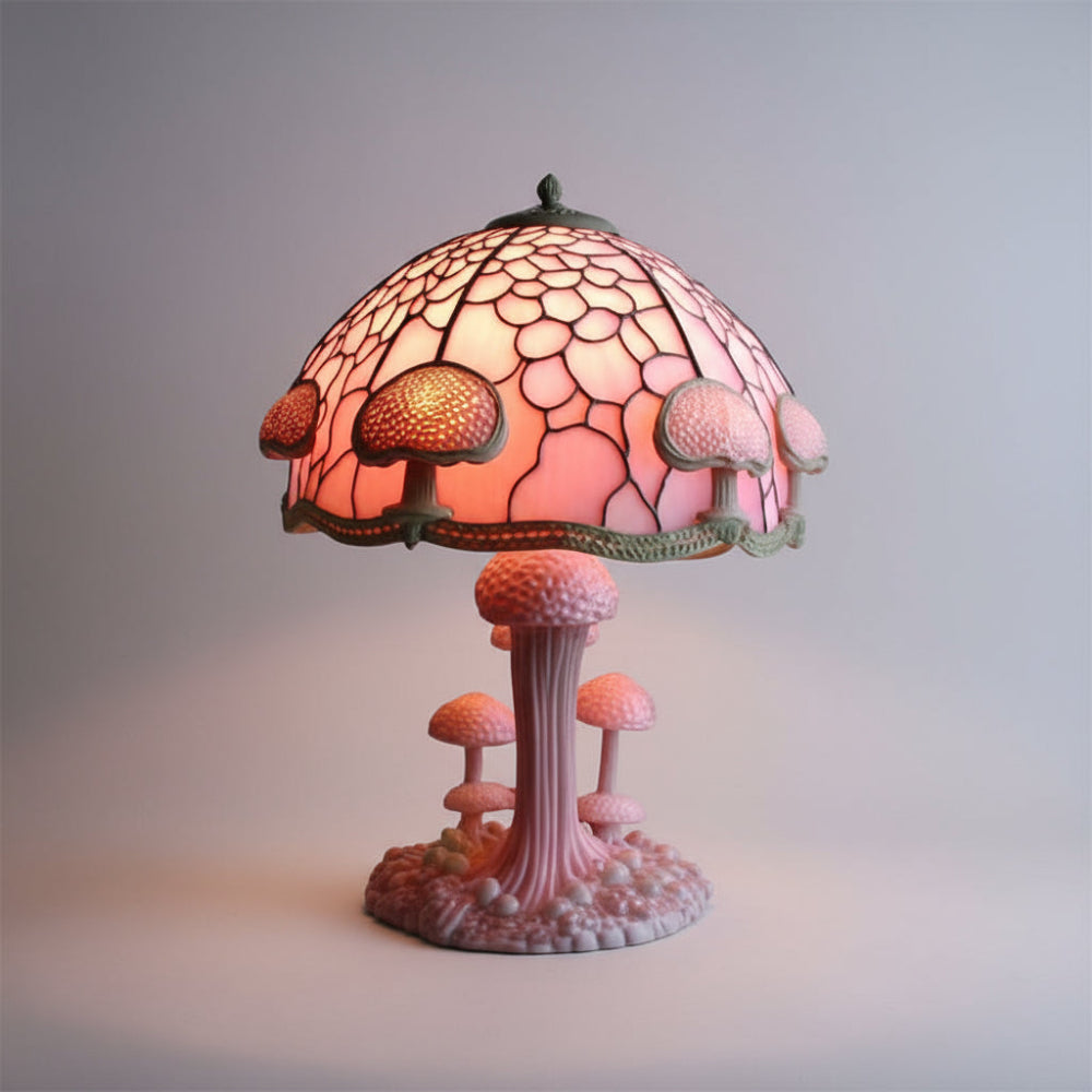 Mushroom Design Table Lamp — Glass Mosaic LED Decorative Light