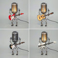 Industrial Metal Table Lamp — Retro Robot Sculpture