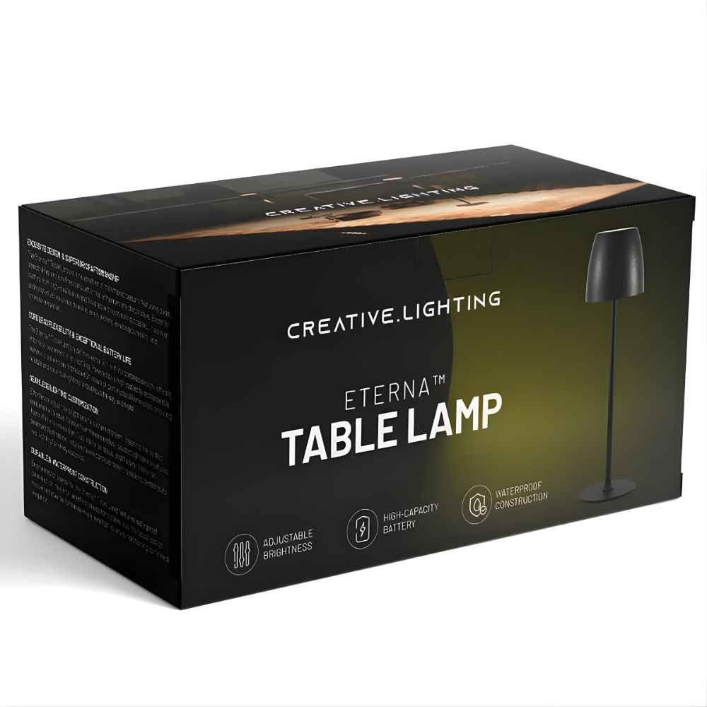 Modern Metal Table Lamp — Dimmable, Wireless, Waterproof
