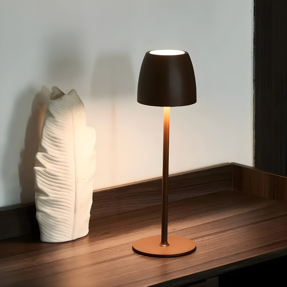 Modern Metal Table Lamp — Dimmable, Wireless, Waterproof