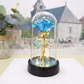 Preserved Rose Table Lamp — Clear Glass Dome Cover