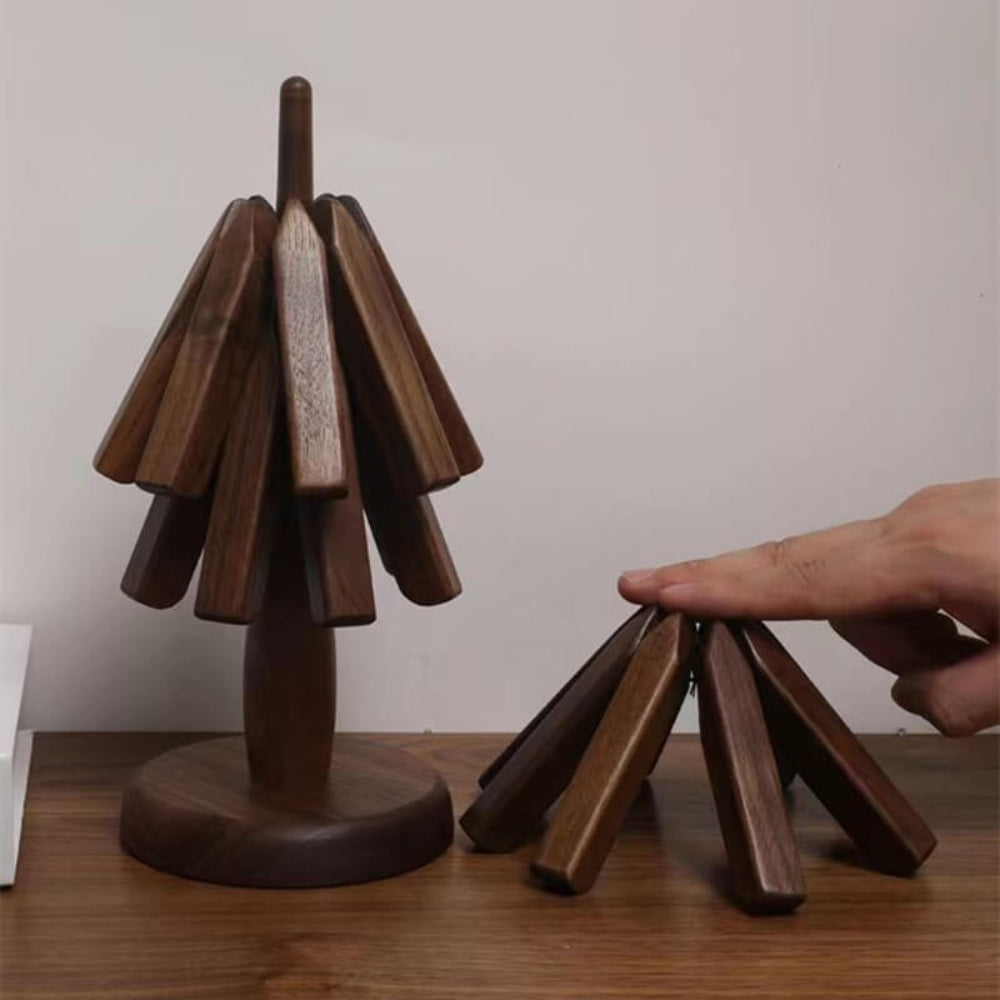 Bordskåner i massivt valnøddetræ – varmebeskyttende underlag, 10 x 25 Cm