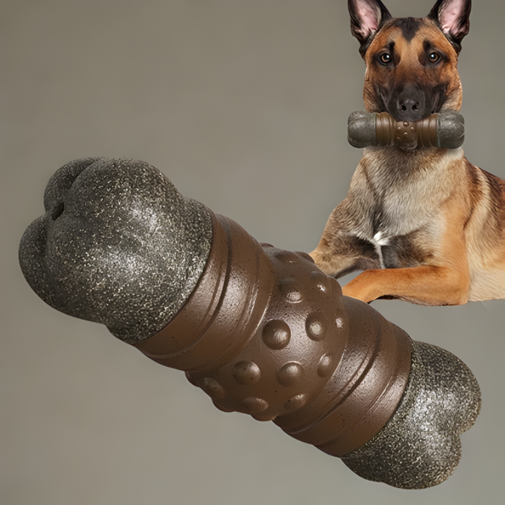 TitanBone Squeaky Dog Bone Toy — Ultra-Tough Textured Chew