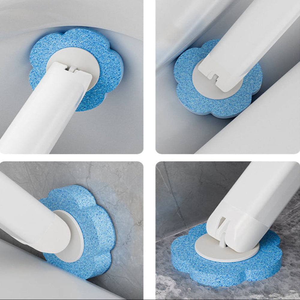 Flexible Toilet Brush — Replaceable Foam Detergent Applicators