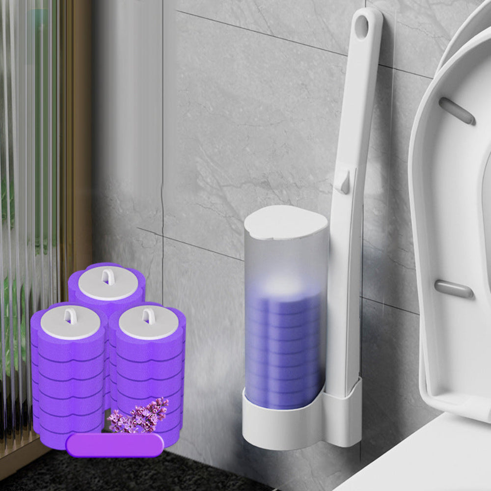 Flexible Toilet Brush — Replaceable Foam Detergent Applicators