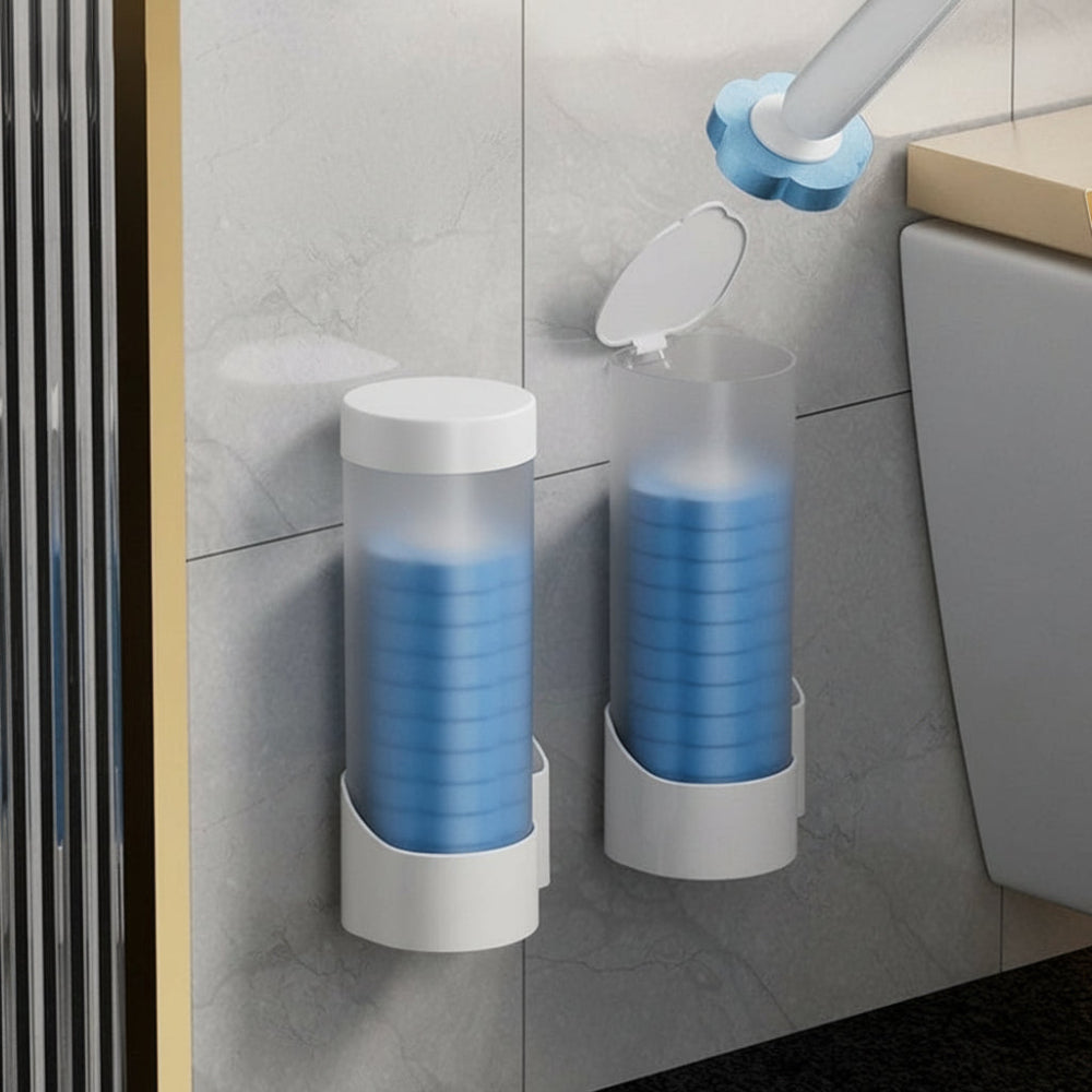 Flexible Toilet Brush — Replaceable Foam Detergent Applicators