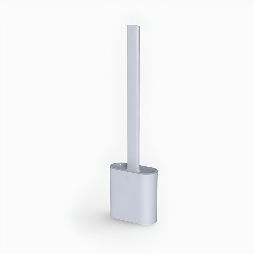Flexible Toilet and WC Brush — Wall Holder, Curved Bristles