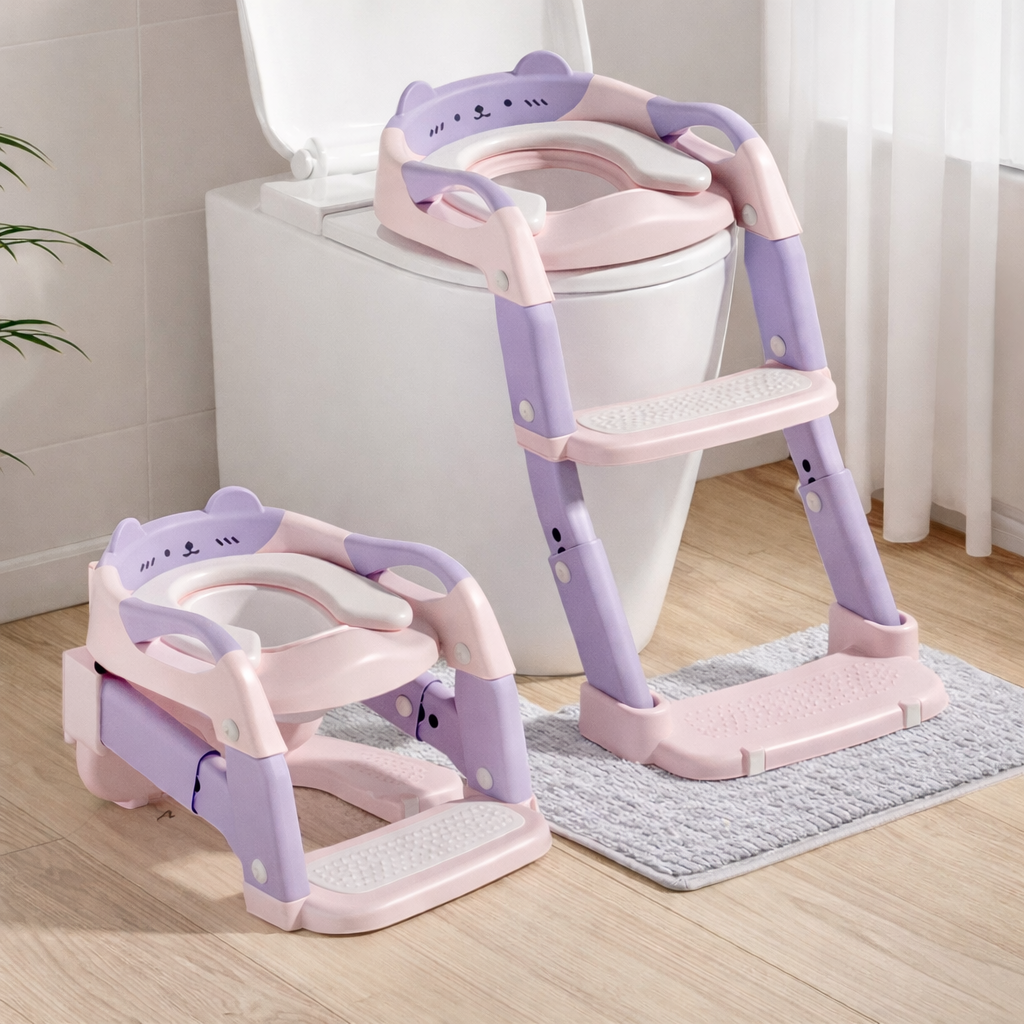 Toddler Toilet Training Seat — Non-Slip Base, Anti-Tip Frame