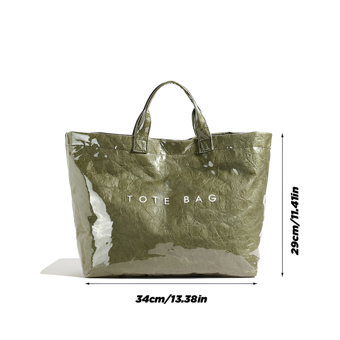 Structured Shopper Tote Bag — Wide Top Opening