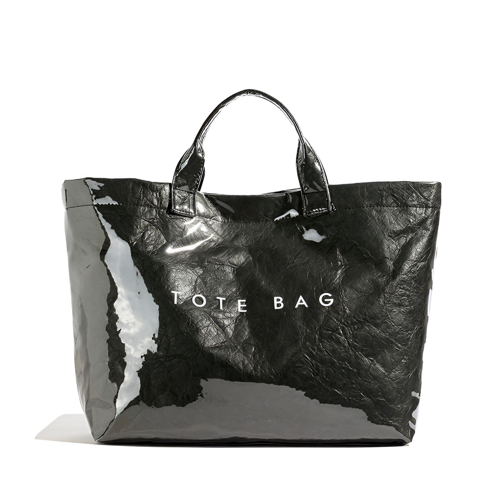 Structured Shopper Tote Bag — Wide Top Opening