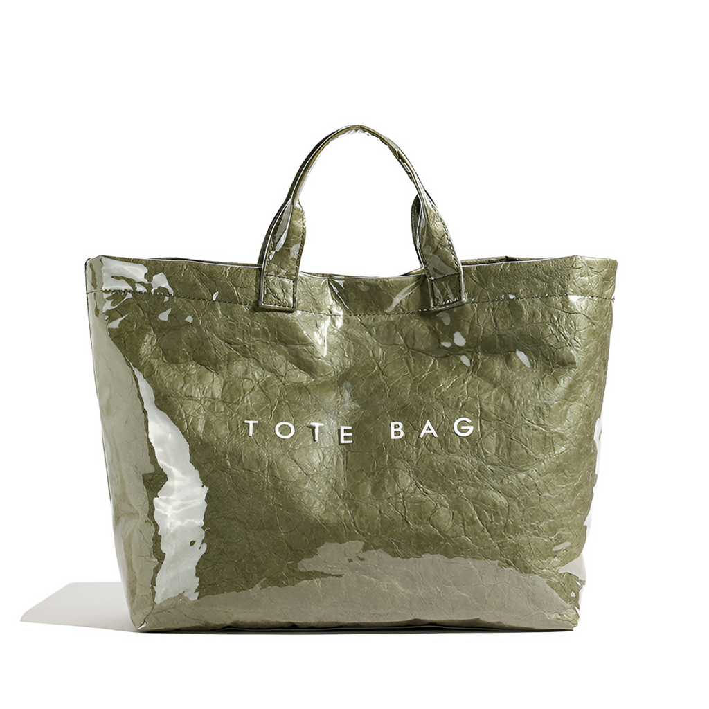 Structured Shopper Tote Bag — Wide Top Opening