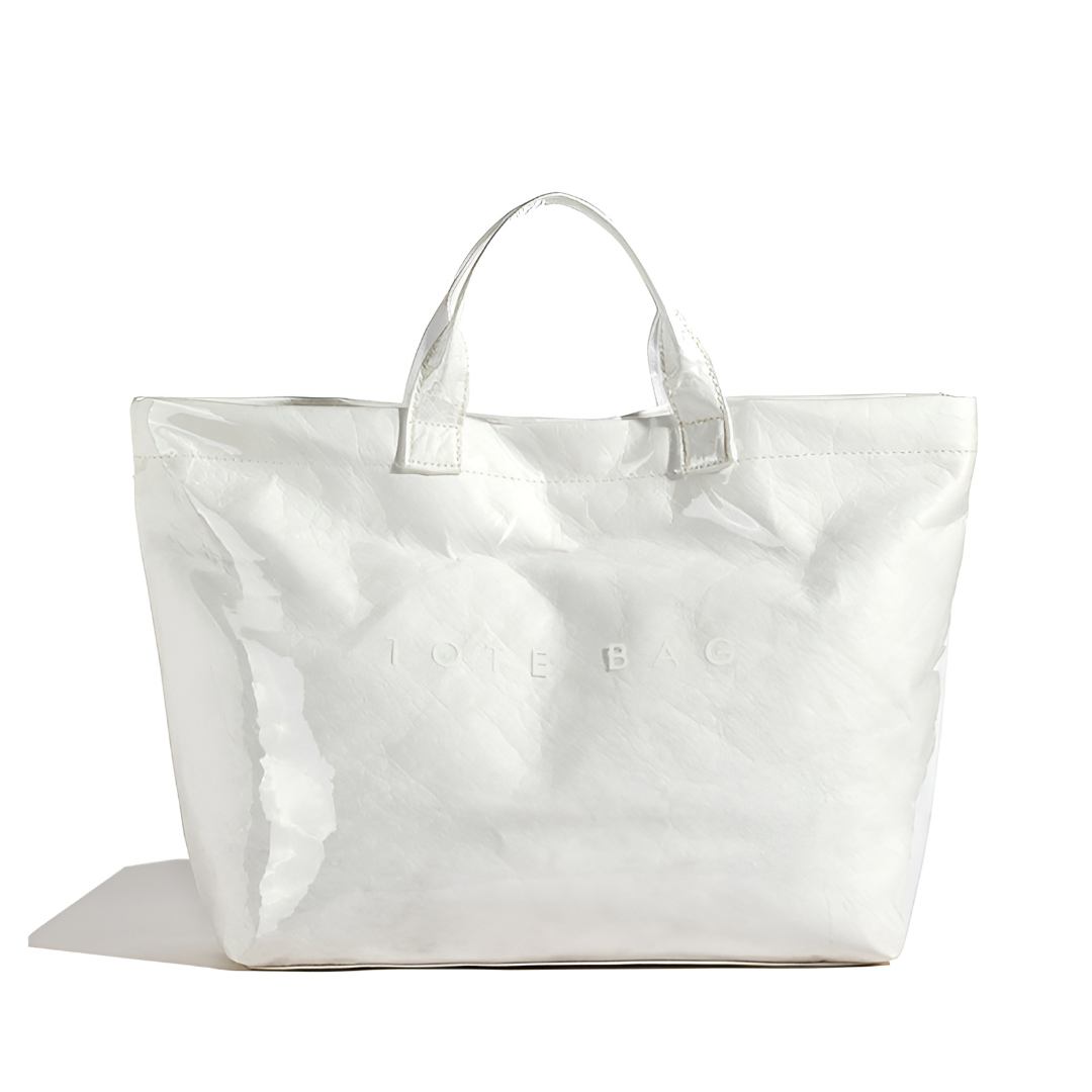 Structured Shopper Tote Bag — Wide Top Opening