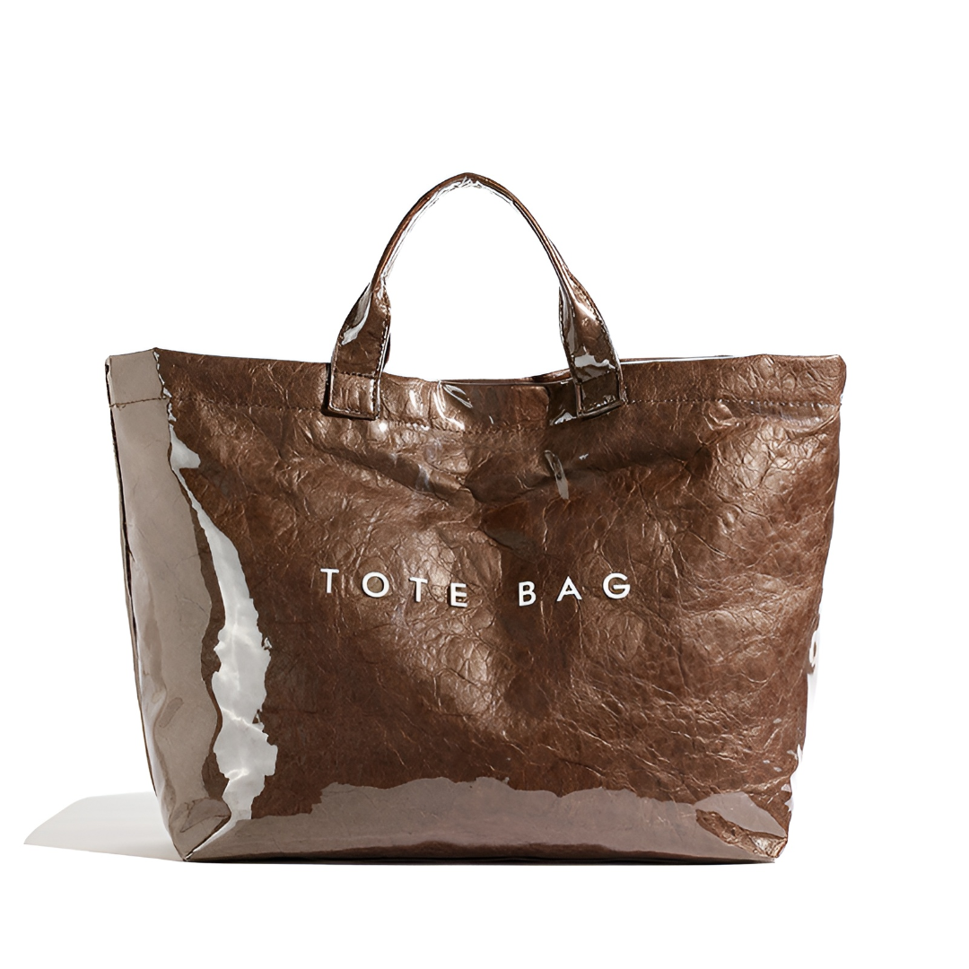 Structured Shopper Tote Bag — Wide Top Opening