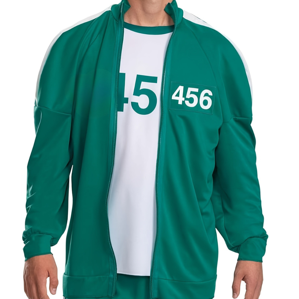 Grønt polyester-tracksuit til mænd