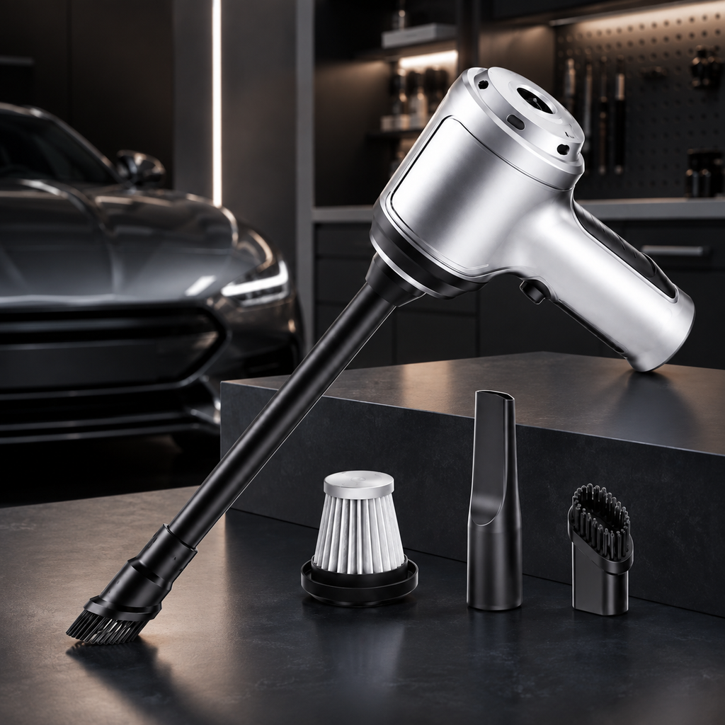 Aspirateur de voiture portable sans fil — Nettoyage puissant, accessoires