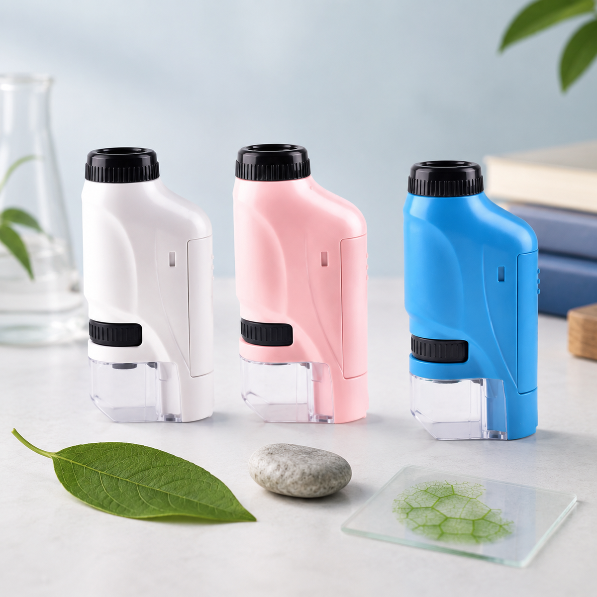 Portable Kids Microscope with LED Light — Educational Toy